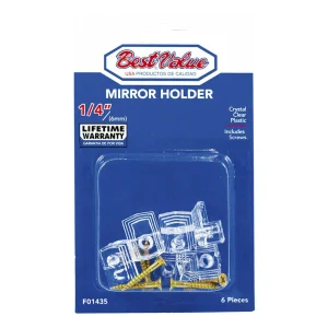 Ganchos Para Espejo Best Value Plástico 1/4" de 6 Piezas